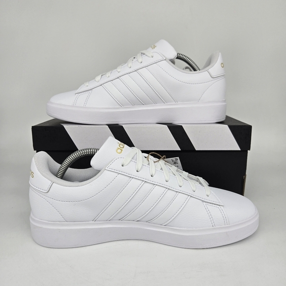 New adidas Grand Court 2.0 Cloud White Gold Metallic Women's Shoes Size 10 - Picture 6 of 8